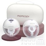 Momcozy M5 Hands Free Breast Pump, Double Wearable Breast Pump of Baby Mouth Double-Sealed Flange with 3 Modes & 9 Levels, Electric Breast Pump Portable - 24mm, 2 Pack Purple