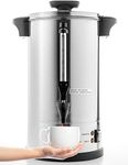 SYBO 2024 Upgrade SR-CP-50B Commercial Grade Stainless Steel Percolate Coffee Maker Hot Water Urn for Catering, 50-Cup 8 L, Metallic