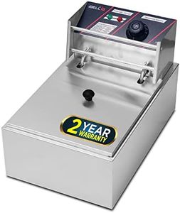 IBELL DF610M Electric Deep Fryer 2500W with 6 Litre Capacity, Stainless Steel Body And Basket, Temperature Control (Silver)