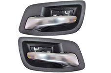 PT Auto Warehouse CH-2201RA-RP - Interior Inner Inside Door Handle, Silver Lever with Black Housing - Rear Left/Right Pair