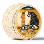 Pelzin Natural Sisal Rope for Cat Scratcher 1/4 Inch by 50 Feet, Cat Tree Rope Twine for Cat Scratching Post Replacement, Cat Tower with Scratch Post Repairing, Replace, Recovering and DIY, White