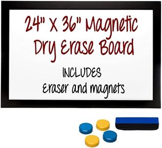 Excello Global Products Black Wooden Magnetic Dry Erase Whiteboard, 24"x36"