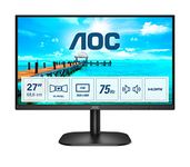 AOC 27B2AM - 27 inch FHD Widescreen Monitor, 4ms, VA Frameless Design, LowBlue Mode, Flicker free, Speakers (1920 x 1080 @ 75Hz, HDMI 1.4 x 1, VGA),Black