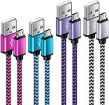 Micro USB Cable 4Pack【0.9M/0.9M/1.8M/1.8M】Android Charger Cable USB to Micro USB Cable Fast Charging Braided Nylon Cable for Samsung Galaxy S7 Edge S6 S5 J7 J5 J6 A6,Xbox,PS4 Controller,Tablet