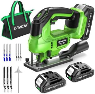 TaskStar Brushless Jigsaw, Cordless Jig Saw Tool with 2 * 2.0Ah Battery