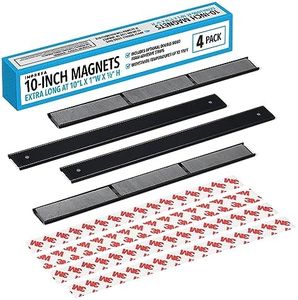 IMPRESA [4 Pack Extra Long Magnets with Optional Adhesive Back for Fireplace Blocker Blanket Fireplace Insulation - 10 Inch Strong Magnets to Secure Fireplace Blanket, Appliances, DIY Projects &More