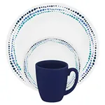 Corelle Livingware 16-Piece Dinnerware Set, Ocean Blues, Service for 4