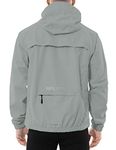 BALEAF Men's Cycling Rain Jacket Windbreaker Waterproof Running Gear Golf Mountain Biking Hood Lightweight Reflective, 06-grey, X-Large