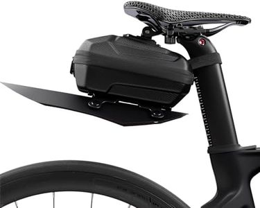 OFFBONDAGE Bike Saddle Bag with Mudguard, 2.4L Hard Shell Seat Bag Waterproof PU EVA Bicycle Under Seat Storage for MTB, Road, and Electric Bikes