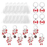 LUWREVC 12PCS Canadian National Flag Keychains, Canada Souvenirs, Decorative Hanging Key Chain Flag Key Ring, Maple Leaf Key Holders Gifts For Friends Family Colleague