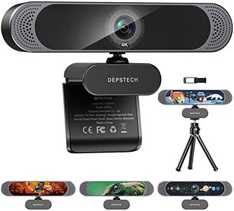 DEPSTECH Webcam for PC, 4K Webcam with Microphone Autofocus HD Webcam with Sony Sensor and Privacy Cover, Plug and Play 8MP USB Webcam for Laptop PC Mac, Streaming Webcam for Zoom, Skype, Facetime