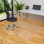 HOMEK Extra Large Office Chair Mat for Hardwood Floor- 46" x 60" Clear Chair Mat for Hard Wood/Tile Floors, Easy Glide Plastic Floor Protector Mat for Office Chairs on Hardwood for Work & Home