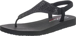 Skechers Women's MEDITATION - Rock Crown Fashion Sandals, Black, 9 M US