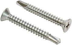 Bolt Dropper #10 X 1-1/2'' Stainless Flat Head Phillips Self Drilling Screw, (25 pc), 18-8 (304) Stainless Steel Screw by Bolt Dropper