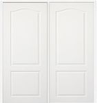 National Door Company ZZ365067R Solid Core, Molded, 2-Panel Eyebrow Archtop, Right Hand Active, Prehung Interior Double Door, 60" x 80" on 6-9/16" Jamb, MDF