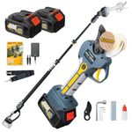 Prunarbo 2-in-1 Cordless Electric Secateurs 50mm with Extension Pole, Long Reach Tree Pruner 1.3–2.5m, Heavy Duty for Thick Branch Cutting (PR-E50 Set)