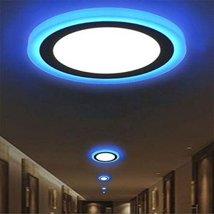 2X 6W Dual Colour LED Recessed Panel Light Cool White Blue Ring Mains 240V Spotlight Down Lighting Slim Edge Lit Halo Energy Saving (2X)