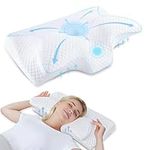 HOMCA Cervical Pillow Memory Foam Pillows - Contour Memory Foam Pillow for Neck Pain Relief, Orthopedic Neck Bed Pillow for Side Sleepers Back and Stomach