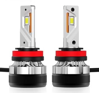 AHOBXD H11 LED Bulbs 6500K White with Fan Cooling Super Bright 60000LM 900% Plug and Play Car Fog Light Bulbs Pack of 2