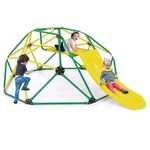 OLAKIDS Climbing Dome with Slide, Kids Jungle Gym Geodesic Climber, Steel Frame, 8FT Climb Structure Backyard Playground Center Equipment for Toddlers Outdoor Indoor