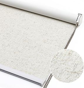 CUCRAF Roller Shades for Windows, 100% Blackout Blinds Roller Window Shades for Home, Thermal Insulated Roller Blinds, Light Blocking,UV Protection, Easy to Install,Linen Color, 32" W x 72" H