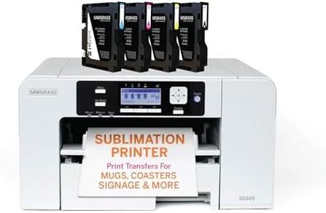 Sawgrass SG500 Sublimation Printer Starter Bundle | Anti-Clog Dye-Sublimation Printer with 20mL SubliJet UHD Inks & TruePix Paper | Purpose-Built for Sublimation | Wi-Fi Enabled | Easy Setup