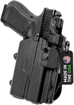 Alien Gear Rapid Force Level II Retention Slim Holster - Locking Belt Slide Duty Holster with QDS - Glock 19 Models - Light Attachments - OWB - Sleek Design for Comfort on Belt - Left/Right Hand