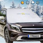 Big Hippo Snow Cover, Magnetic Windshield Snow Cover and Mirror Covers Used for Storage Pouch - Ice Frost Windshield Cover Wind Proof Car Cover in All Weather, Fit for Cars, Trucks, SUV, Vans Vehicle