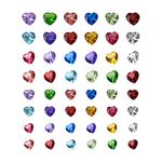 Pandahall 240pcs Crystal 12 Months Birthstone Charms Heart Shape Glass Rhinestone Cabochons for DIY Living Memory Locket Bracelet Necklace