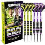 WINMAU Darts Michael 'MvG' Van Gerwen Vs Simon 'The Wizard' Whitlock | Twin Set | 22g Steeltip Brass Darts with Flights and Shafts (Stems)