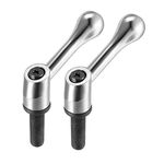 uxcell M12 x 40mm Handle Adjustable Clamping Lever Thread Push Button Ratchet Male Threaded Stud 2 Pcs