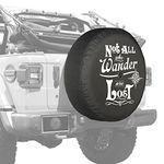 Boomerang - 32" Soft JL Tire Cover for use with 2018-2019 Jeep Wrangler JL Sport & Sahara (with back-up camera) - Not All Who Wander are Lost