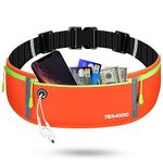 RDMODO Fanny Pack for Men, Running Belt Waist Pack for Women Water Resistant Running Pouch Slim Large Capacity 3 Pockets Reflective Strip Flip Belt for iPhone 12 13 14 15 Plus Pro Max Workout Orange