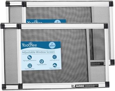 Yoochee Expandable Window Screen, 2 Pack Adjustable Window Screen(18" H x 25" - 49" W) - Large Replacement Window Screens with Frame, Durable Replacement Screen for Window