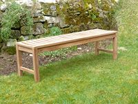 Sloane & Sons Backless Teak Wooden Garden Bench Solid Outdoor Sports Club Patio Seating Option - Choice Of Sizes (150)