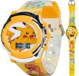 Accutime Kids Pokemon Pikachu Digital LCD Quartz Yellow Wrist Watch with Yellow Strap, Cool Inexpensive Gift & Party Favor for Boys, Girls, Adults All Ages (Model: POK4239AZ)