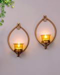 Homesake® Wall Light, Wall Lamp Wood Light For Home Decoration, Chandelier Home, Living Room, Indoor Outdoor Jhumar, Wall Hangings, Balcony Decor,Home Decor Items Stylish,Antique Pack Of 1,Gold Yellow