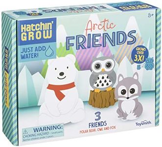 Toysmith Hatchin' Grow Artic Friends Add Water Holiday Winter Toys for Kids - Owl, Fox, Polar Bear