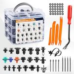 GOOACC 680Pcs Car Push Retainer Clips & Auto Fasteners Assortment -22 Most Popular Sizes Nylon Bumper Fender Rivets with 10 Cable Ties for Toyota GM Ford Honda Chevy