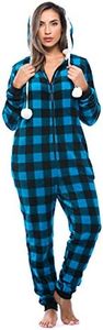 6290-TRQ-S Just Love Adult Onesie / Pajamas, Turquoise Buffalo Plaid, Small