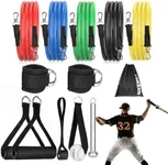 Hikeen Resistance Bands - Baseball Trainer Kit with Interchangeable Grips for Pitching Arm Strength Building
