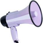 30 Watt Power Portable Megaphone Bullhorn Speaker Voice, Siren/Alarm and 240S Recording with Volume Control and Strap (Purple)