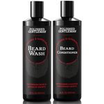 Beard Growth and Thickening Shampoo and Conditioner Set - Beard Care With Organic Beard Oil - Facial Hair Growth For Men - For Younger Looking Beard - Rapid Beard Growth (16 oz) - Made by USA