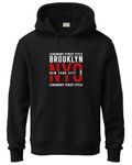 ADRO Hoodies for Men | Printed Hoodie for Men | Cotton Hoodie | Mens Hoodies | Sweatshirt for Men | Hooded Hoodie | H24-NYC-BL-XL Black