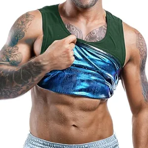 Sweat Spark Men's Sweat Vest - Enhance Your Workouts and Boost Weight Loss Efforts with Increased Sweating and Compression Technology (S) Olive Green