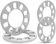 LUJIANI 4 Pack Universal Wheel Spacers, 5/16" (8 mm) Thick Die Cast Replacement Wheel Spacer for 5 Lugs Wheels/Rims, Aluminum Wheel Accessories Parts, Fits 100 to 120mm Multiple Bolts Pattern