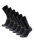 DANISH ENDURANCE Merino Wool Hiking & Walking Socks 3-Pack for Men, Women & Kids, Trekking, Work, Outdoor (Black/Grey, US Women 8-10 // US Men 6.5-8.5)