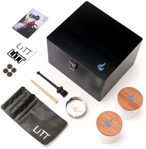 LITT Stash Roll Box - Large Portable Wooden Storage Box with Built-in Wooden Tray and Lid - Handcrafted Rolling Accessory Organiser with Storage Compartments (Black)