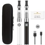 E Cigarettes Vape Pens Starter Kit VapeMaster H2 Dual Vape Pens, Easy To Fill And Charge, Long Lasting Battery, Pure Taste - No E-liquid, No Nicotine (Black White)