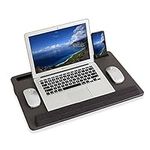 HLead Lap Desk Home Office Lap Desk Portable Laptop Desk for Left Right - Handers with Whole Mouse Pad Wrist Pad Dual Cushion Phone Tablet Slots Fits Up to 17 Inch Laptops